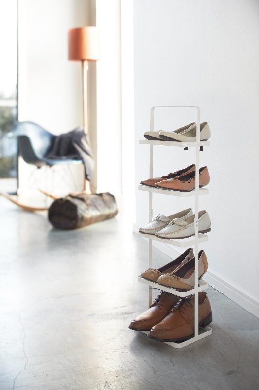 space-saving modern metal shoe rack